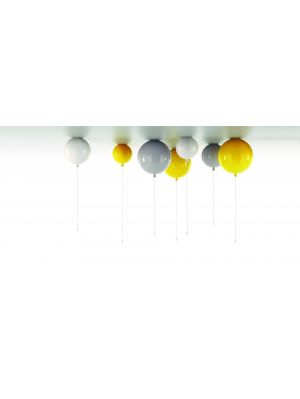 Brokis Memory Ceiling triplex opal, gelb und grau, Oberfläche glänzend