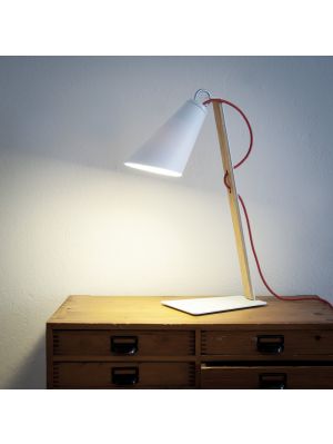 Domus Pit Table Lamp white, cable red