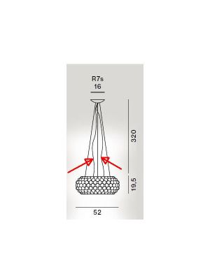 Foscarini Caboche Pendelleuchte Ersatz Stromkabel zur Halogen Version / Foscarini Caboche Pendant Lamp Replacement Power Cabel for Halogen Version 
