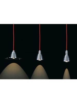 Less'n'more Athene Pendant Light A-BPL aluminum, cable red, adjusting the beam angle