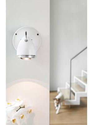 Less'n'more Ylux Wall / Ceiling Spotlight head glossy white, canopy white