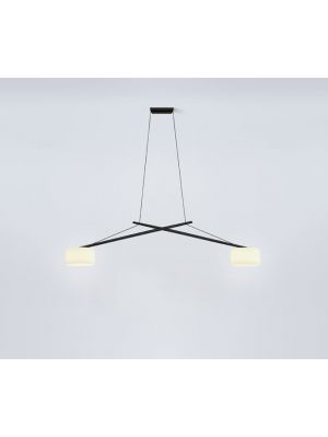 Serien Lighting Twin arms black lacquered mouth-blown glass